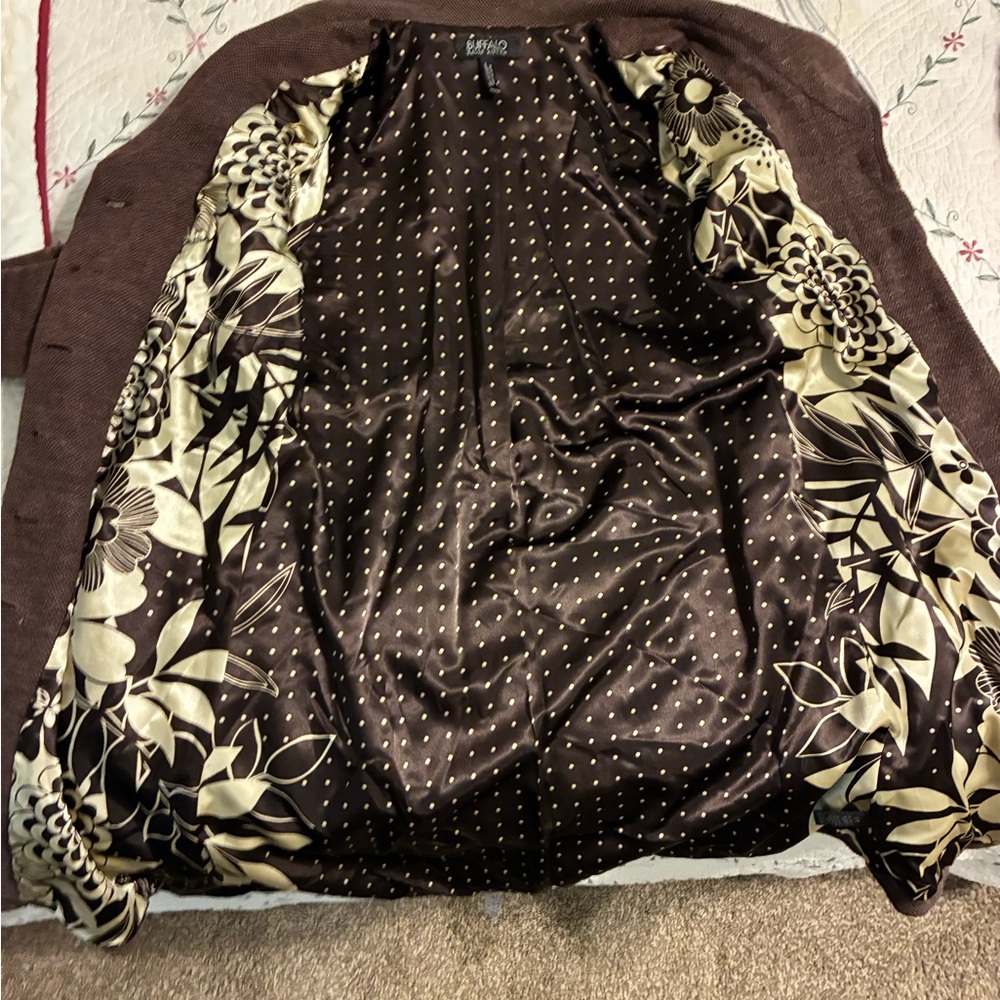 Buffalo David Bitton Brown Coat with patterned lining - Picture 4 of 11